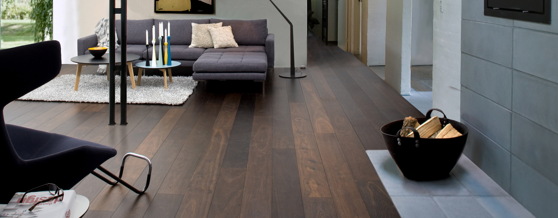 Wood or laminate floors are hard wearing and great for high traffic areas